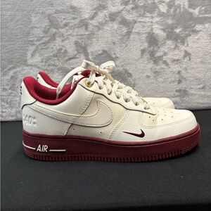 Nike Air Force 1 Max 40th Edition Cream and Sail Team Red Sneakers EUC Women’s 8